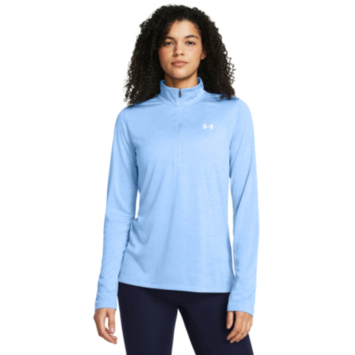 Dámska bežecká mikina s 1 2 zipsom UNDER ARMOUR Tech 1 2 Zip- Twist-BLU · záber 1