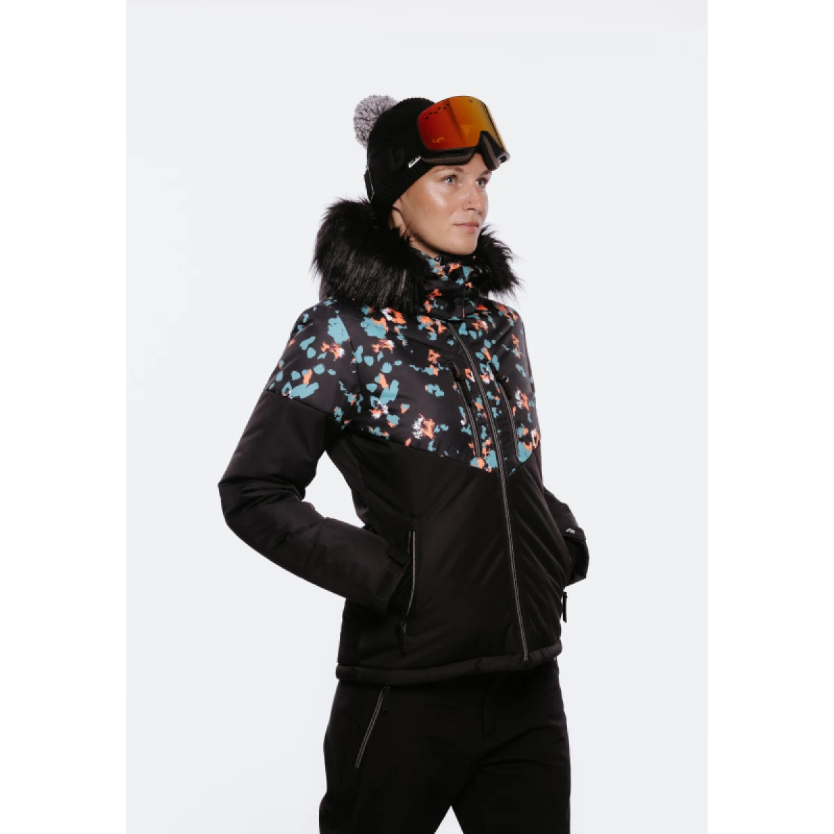 Dámska lyžiarska bunda AUTHORITY SJ-GLAM W printed black · záber 3