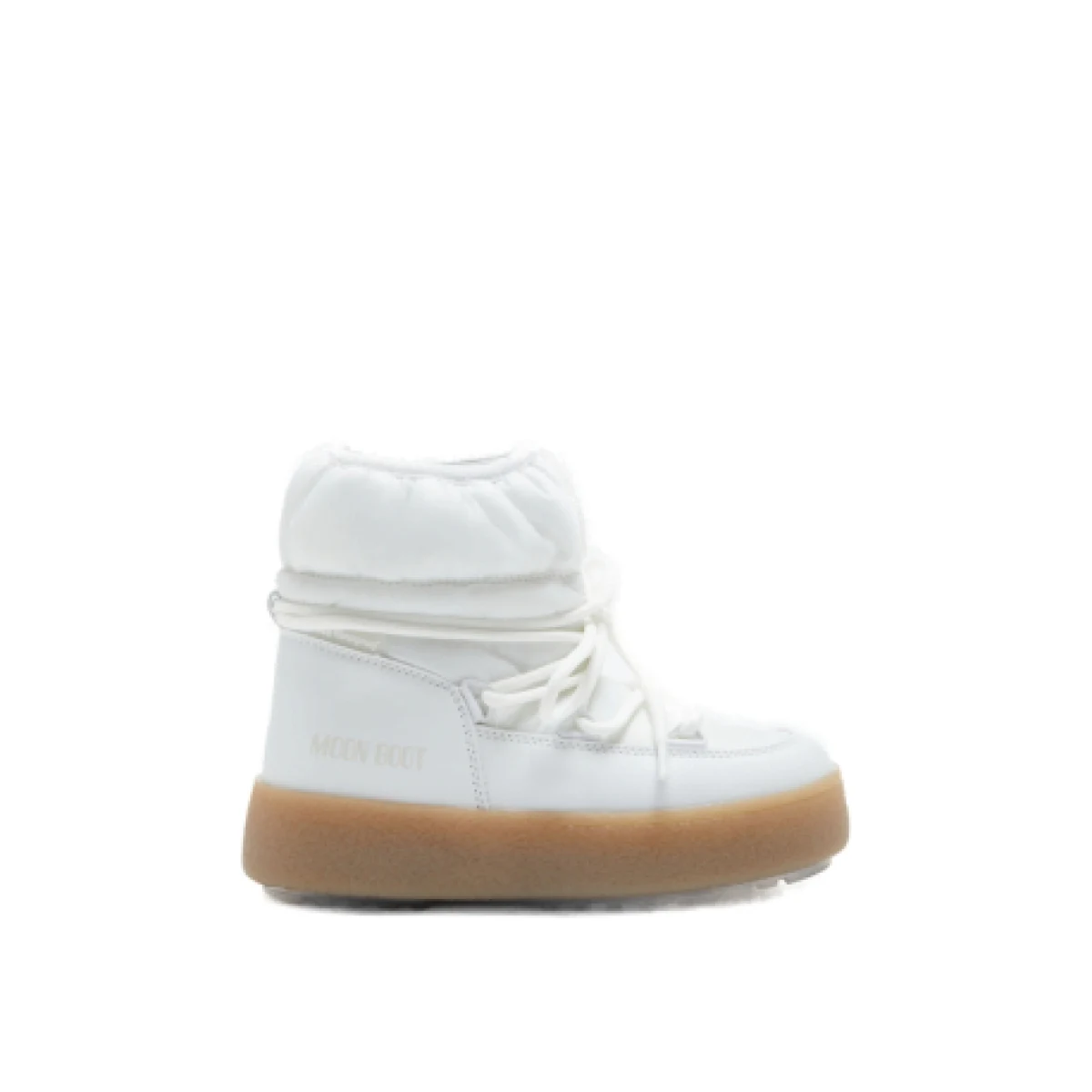 Dievčenské členkové zimné topánky MOON BOOT JTRACK LOW NYLON WP, 002 white · záber 1