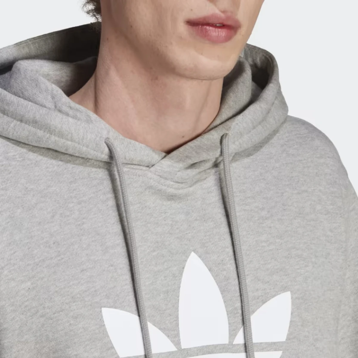 Pánska mikina s kapucňou ADIDAS ORIGINALS TREFOIL HOODY-IM4490-medium grey heather · záber 5