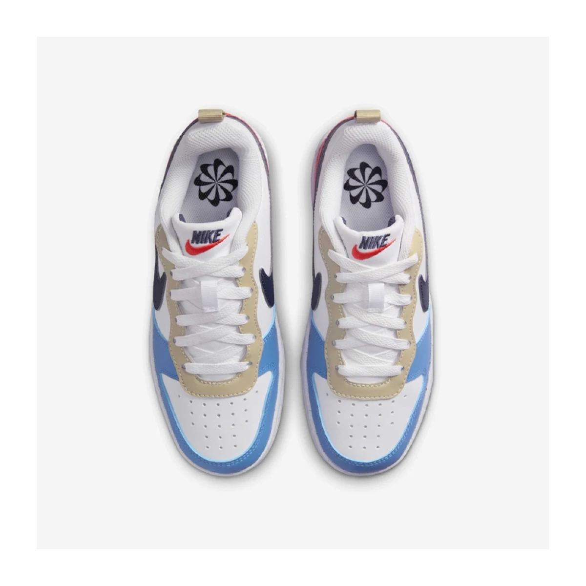 Chlapčenská rekreačná obuv NIKE Court Borough Low Recraft Jr white light crimson blue beyond thunder blue · záber 4