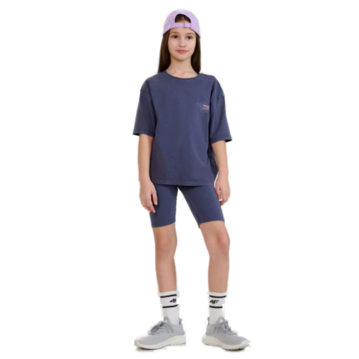 Dievčenské tréningové kraťasy 4F JUNIOR SHORT TIGHTS CAS F001-22S-ANTHRACITE · záber 1