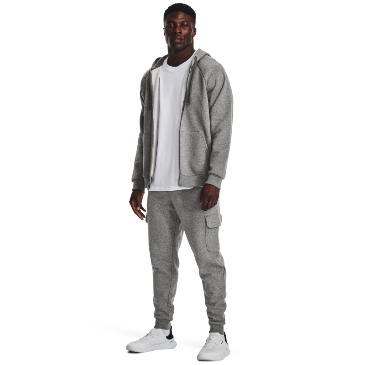 Pánske zateplené tepláky UNDER ARMOUR UA Rival Fleece Cargo Jogger-GRY · záber 3