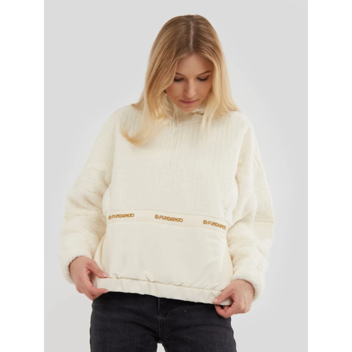 Dámska flisová mikina FUNDANGO Calypso Hybrid Pullover-240-mustard · záber 3