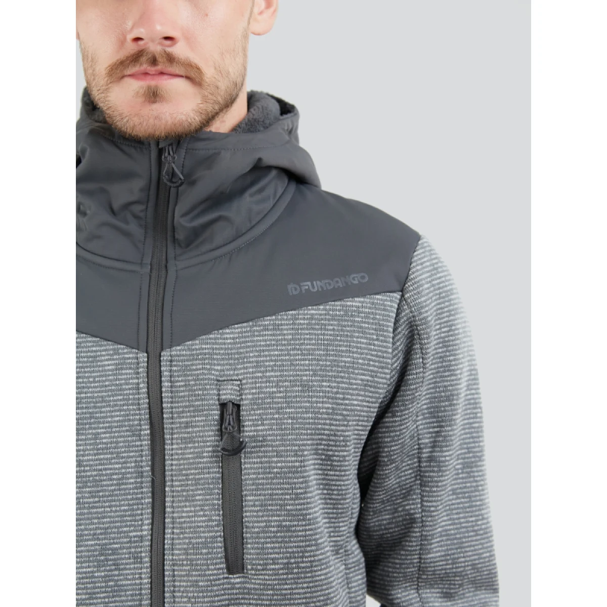 Pánska mikina so zipsom FUNDANGO Ashford Insulated Fleece Jacket-745-grey heather · záber 5
