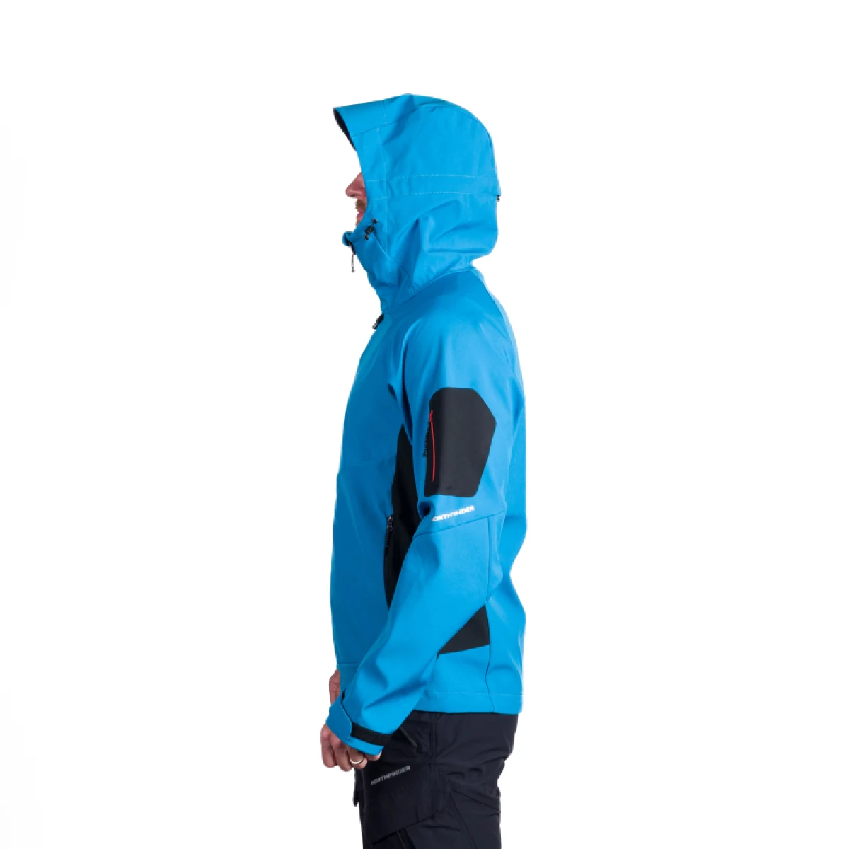 Pánska turistická softshellová bunda NORTHFINDER BRIO-271blackblue · záber 2