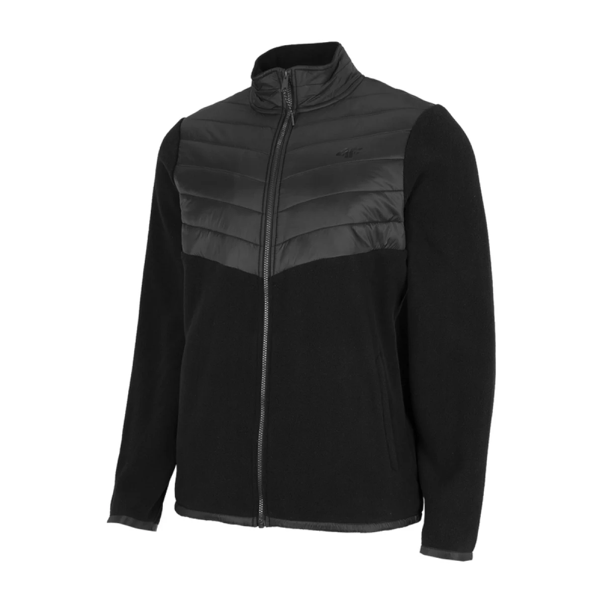 Pánska turistická flisová mikina so zipsom 4F MENS FLEECE PLM014A-20S-DEEP BLACK · záber 4