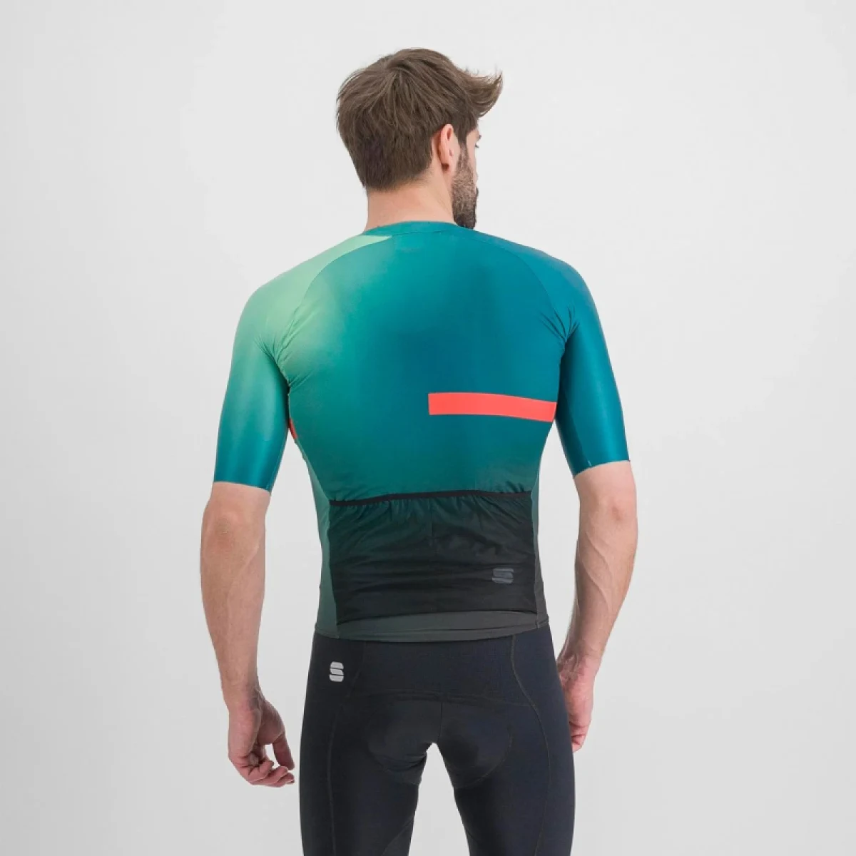 Pánsky cyklistický dres s krátkym rukávom SPORTFUL Bomber jersey, shade spruce pompelmo · záber 3