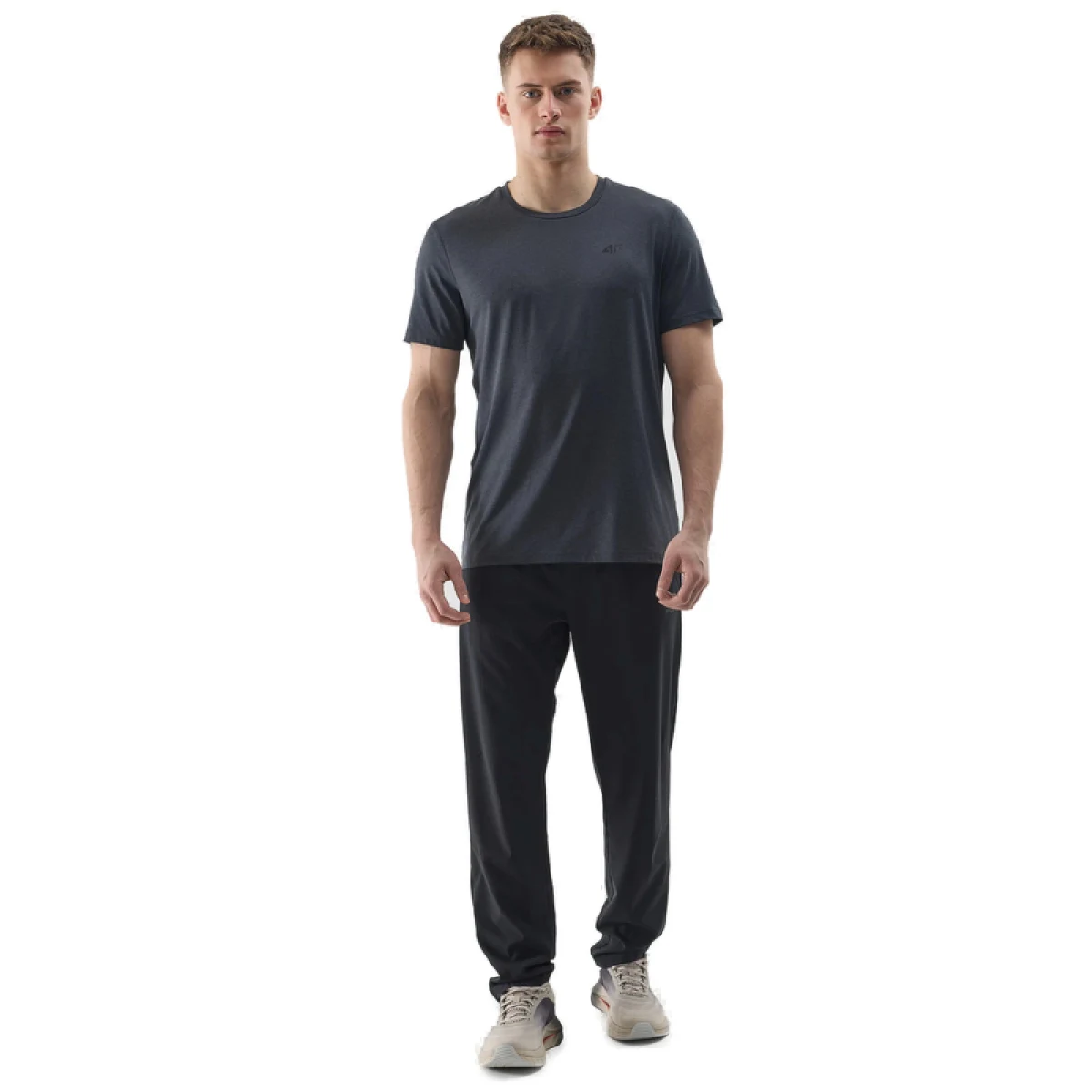 Pánske tréningové tričko s krátkym rukávom 4F TSHIRT FNK-WSS24TFTSM599-20M-DEEP BLACK MELANGE · záber 5