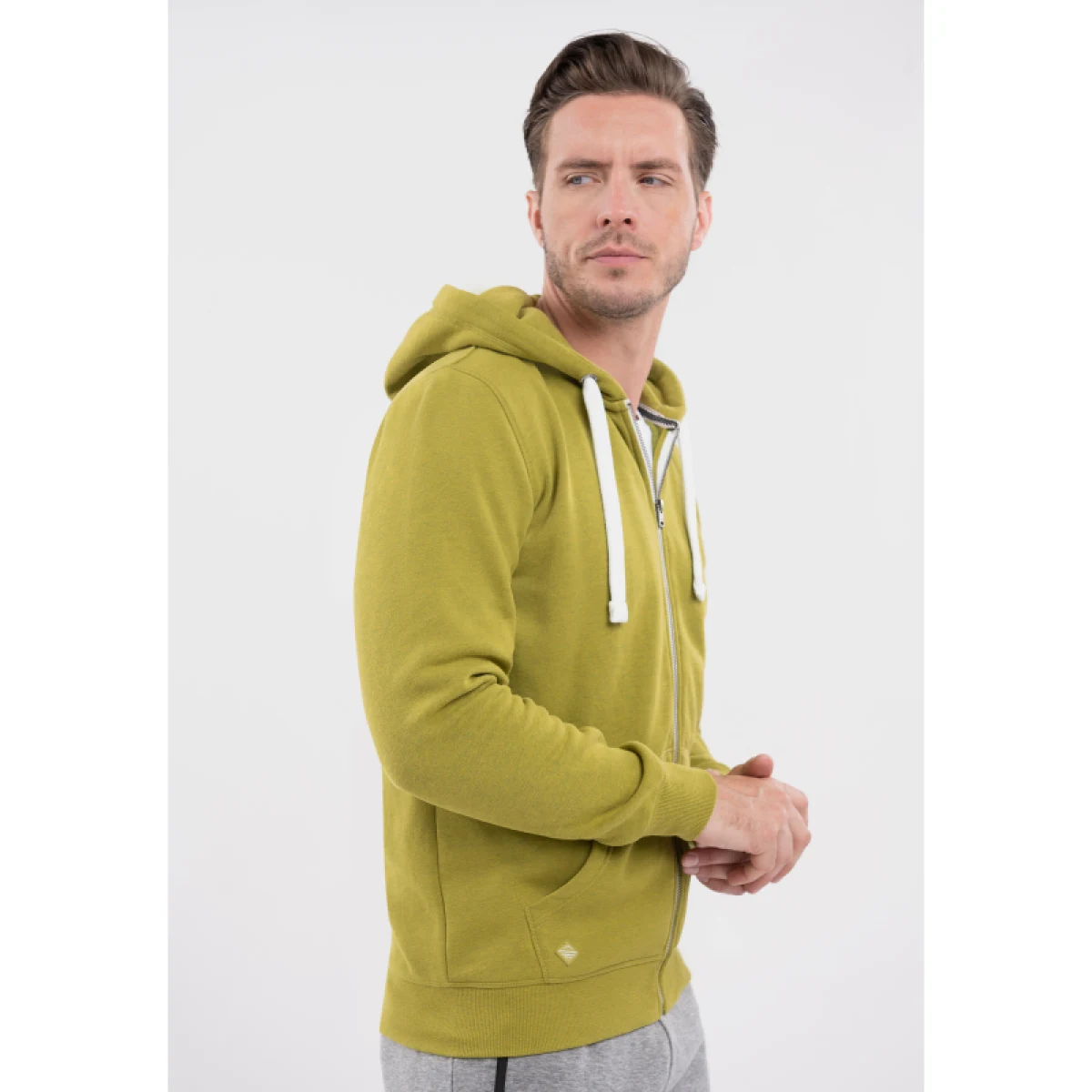 Pánska zateplená mikina so zipsom VOLCANO B-STAR-301M-LIME MEL · záber 4