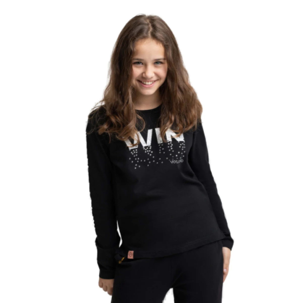 Dievčenské tričko s dlhým rukávom VOLCANO LONG L-WIN JUNIOR 700 BLACK · záber 1