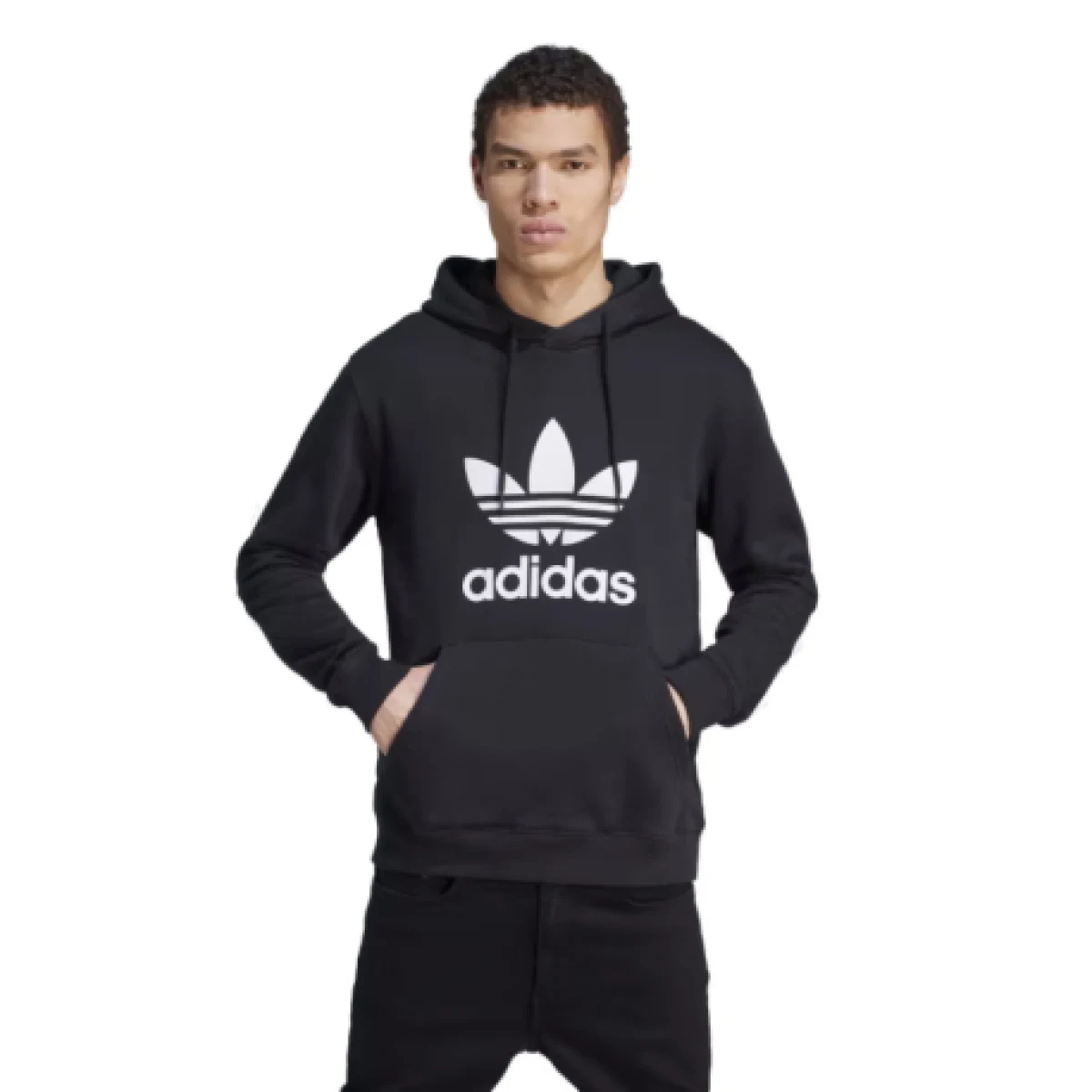 Pánska mikina s kapucňou ADIDAS ORIGINALS TREFOIL HOODY-IM4489-black white · záber 1