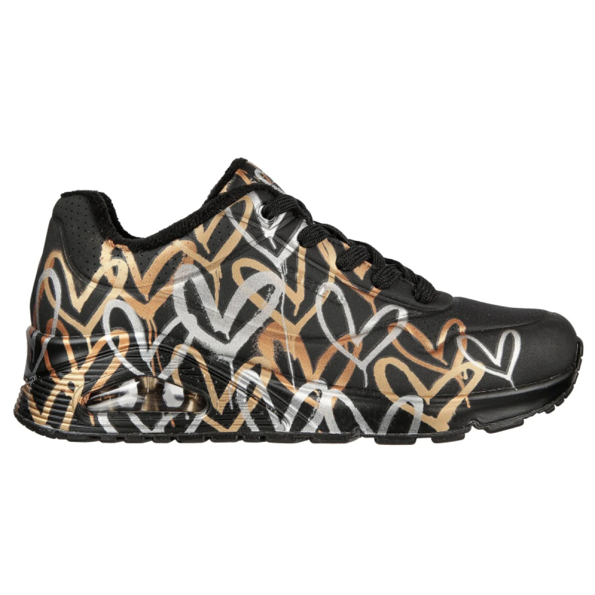 Dámska rekreačná obuv SKECHERS Uno Metallic Love black gold · záber 2
