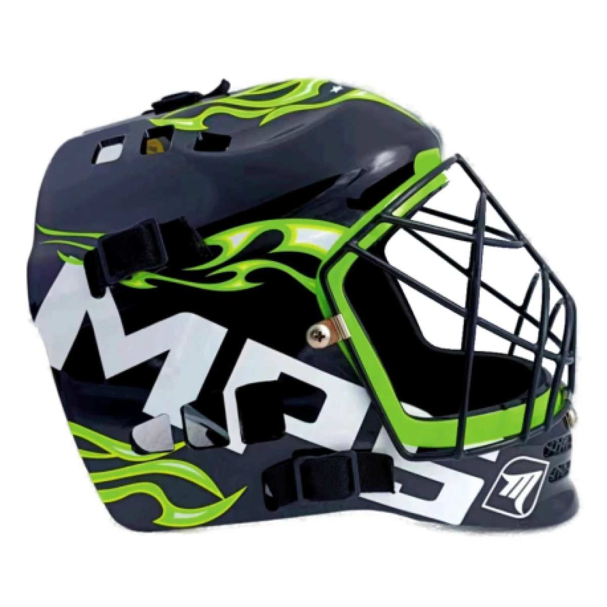 Florbalová maska MPS PRO FLAME - Black Green · záber 1