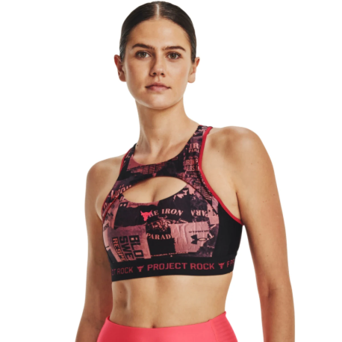 Dámska tréningová športová podprsenka UNDER ARMOUR PROJECT ROCK UA PROJECT ROCK Csbk Bra Nov Prnt-PNK · záber 1