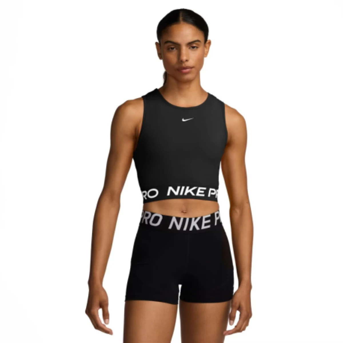 Dámske tréningové tričko s krátkym rukávom NIKE DF 365 CROP TANK-010 BLACK WHITE · záber 1