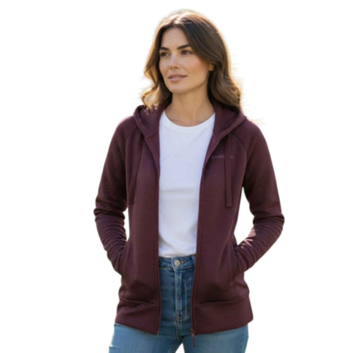 Dámska lyžiarska mikina so zipsom FUNDANGO Share-398-aubergine · záber 1