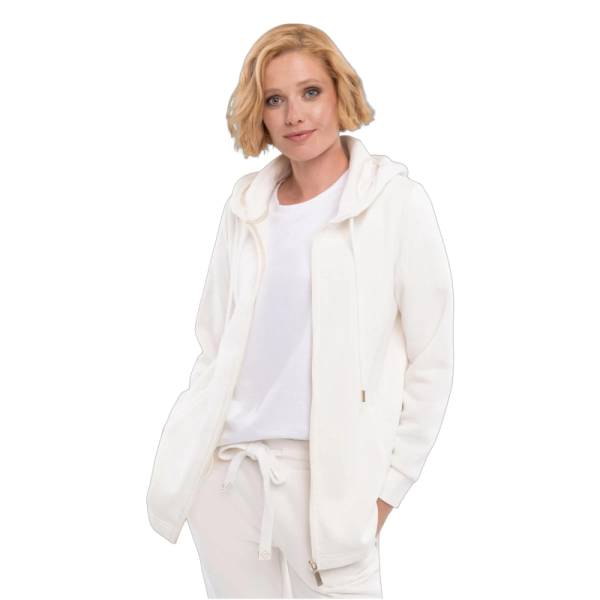 Dámska zateplená mikina so zipsom VOLCANO B-FLOFI-101-CREAM · záber 2