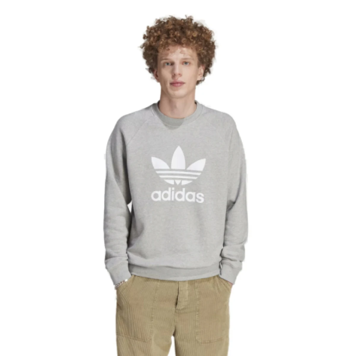 Pánska mikina ADIDAS ORIGINALS TREFOIL CREW-IM4501-medium grey heather · záber 1