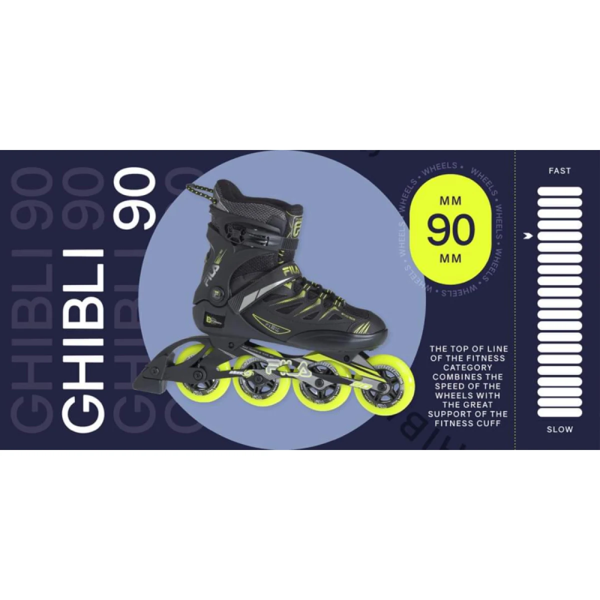 Kolieskové korčule FILA SKATES GHIBLI 90 BLACK LIME · záber 5