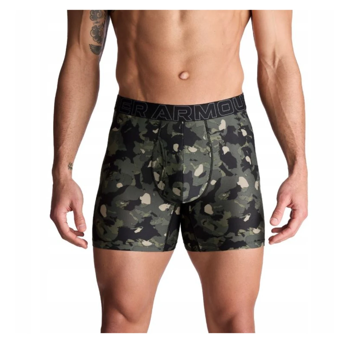Pánske boxerky UNDER ARMOUR 3 PACK-Perf Tech Nov 6 inch-MARINE OD GREEN · záber 2