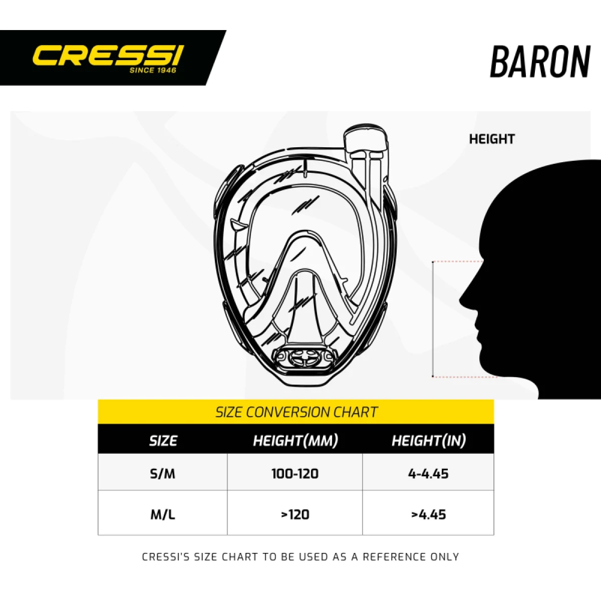 Potápačská maska CRESSI BARON FULL FACE MASK BLACK BLUE M L · záber 5