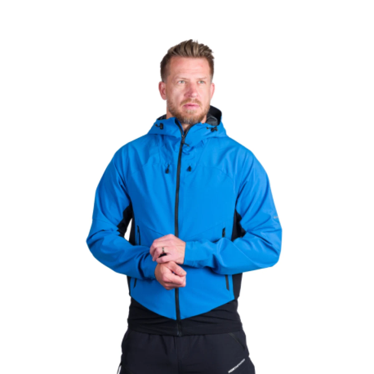 Pánska turistická softshellová bunda NORTHFINDER CIRO-282blueblack · záber 1