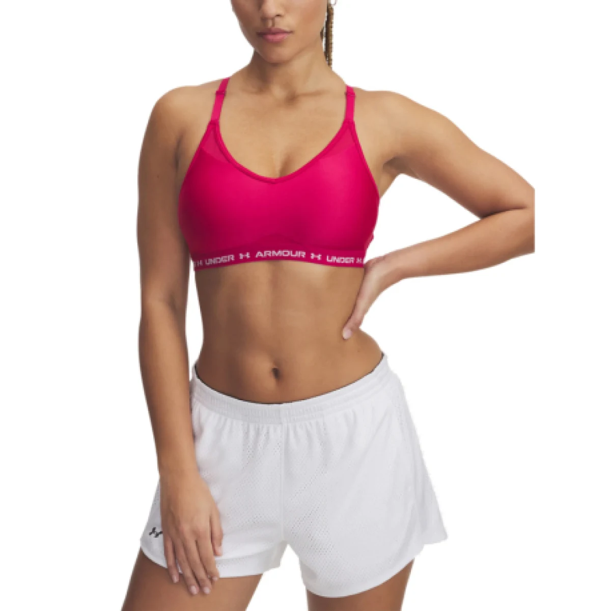 Dámska tréningová športová podprsenka UNDER ARMOUR UA Crossback Low Bra-PPL · záber 1