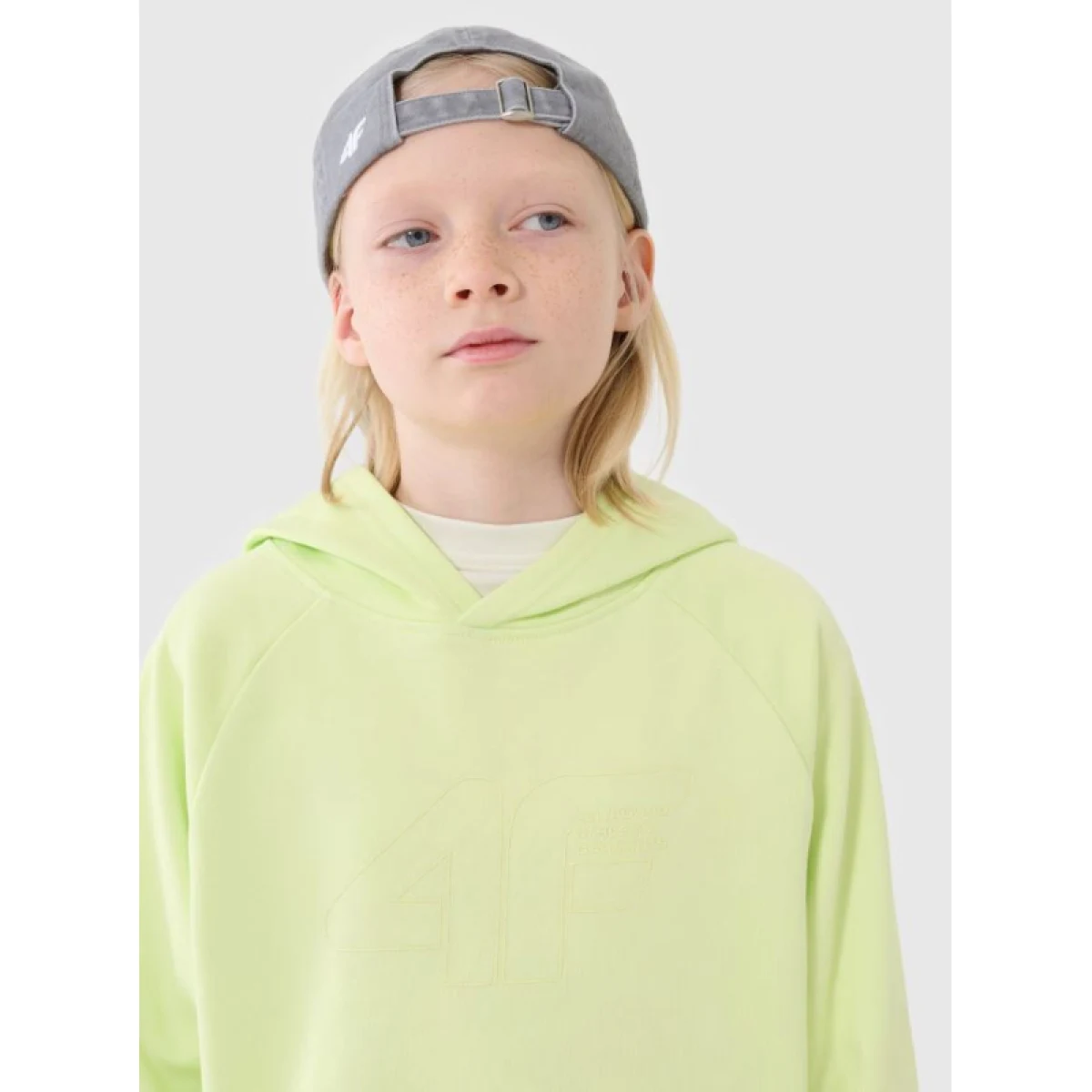Chlapčenská mikina s kapucňou 4F JUNIOR SWEATSHIRT M1712-45N-CANARY GREEN NEON · záber 2
