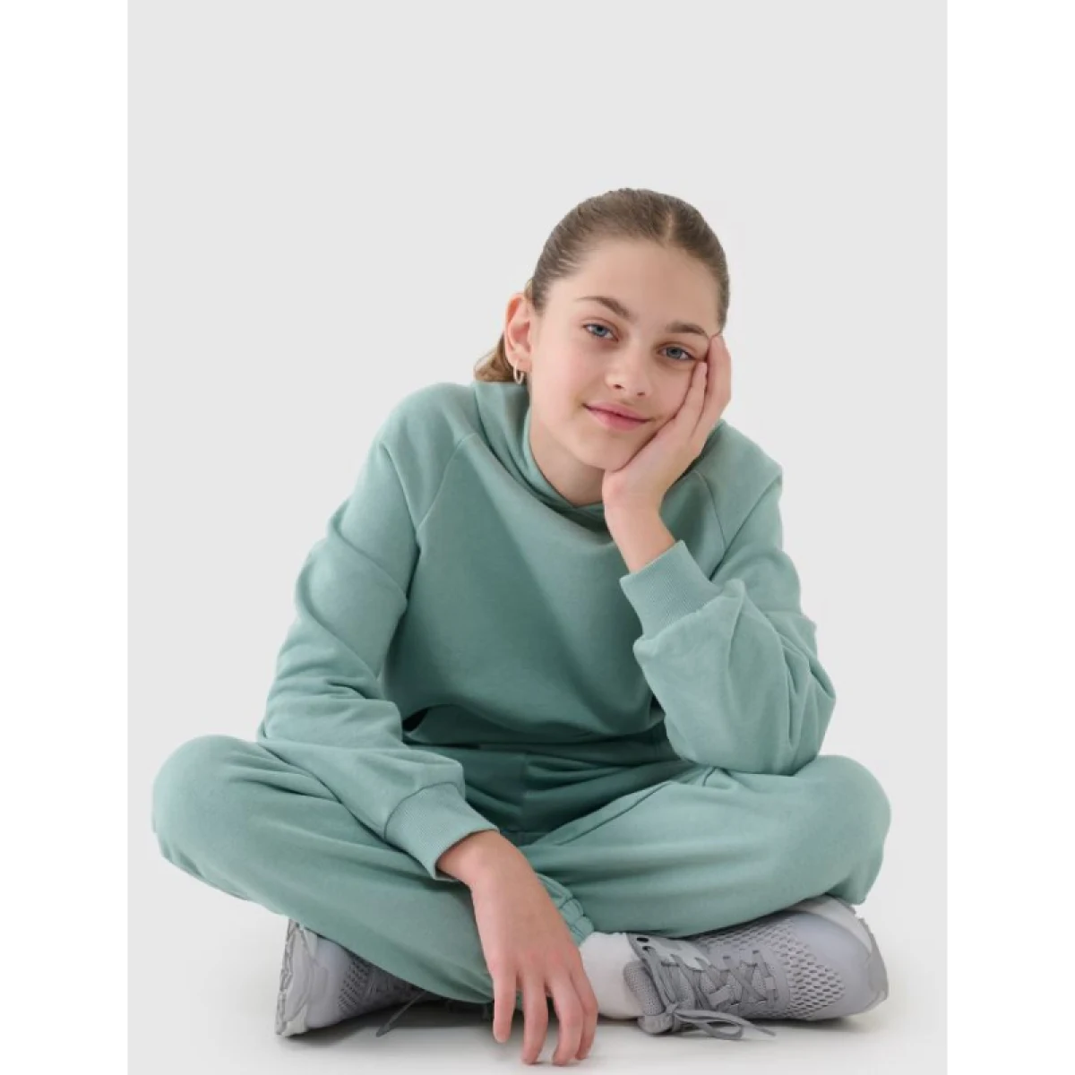 Dievčenská mikina s kapucňou 4F JUNIOR SWEATSHIRT F1478-47S-MINT · záber 4
