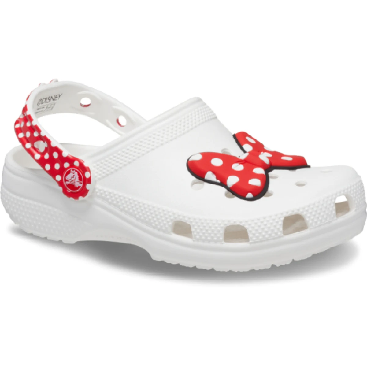 Dievčenské kroksy (rekreačná obuv) CROCS Disney Minnie Mouse Classic Clog T white red · záber 1