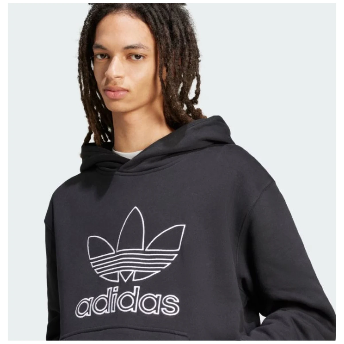 Pánska mikina s kapucňou ADIDAS ORIGINALS OUTL TREF HDY-BLACK · záber 2