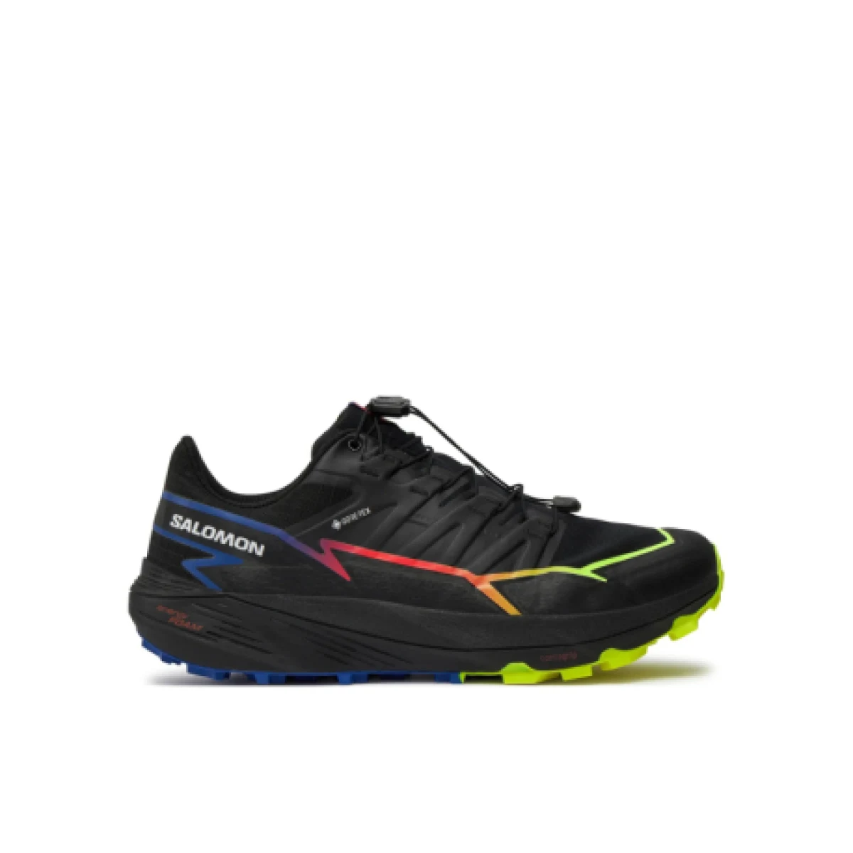 Pánska bežecká trailová obuv SALOMON ThunderCross GTX Blue Fire black surf the web safety yellow · záber 1