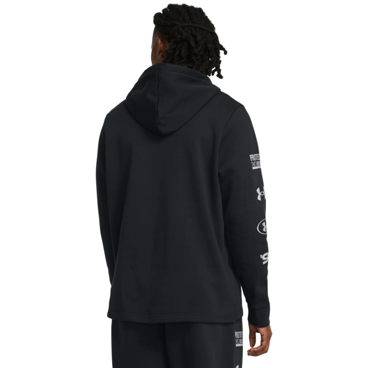 Pánska zateplená mikina s kapucňou UNDER ARMOUR UA Essential Flc Nov Hood-BLK · záber 5