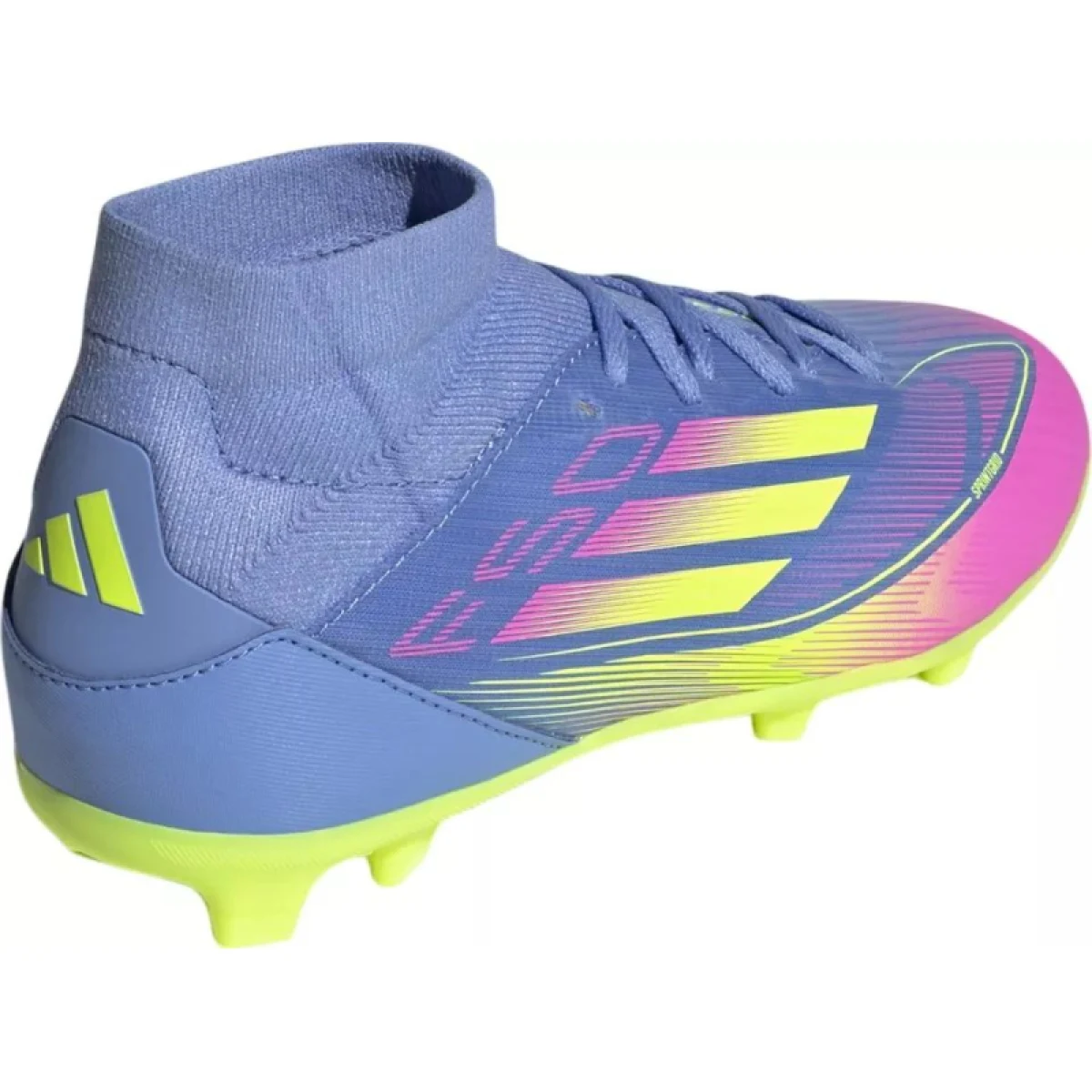 Chlapčenské futbalové kopačky outdoorové ADIDAS F50 League Mid Jr FG MG blue fusion lucid lemon lucid pink · záber 4