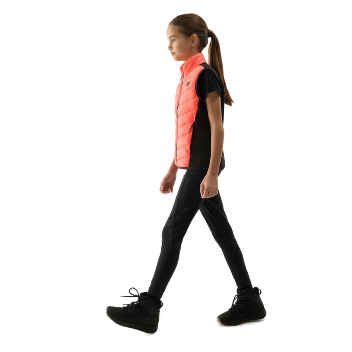 Dievčenské turistické legíny 4F JUNIOR TROUSERS FNK-4FJWSS24TFTRF493-21S-BLACK · záber 5
