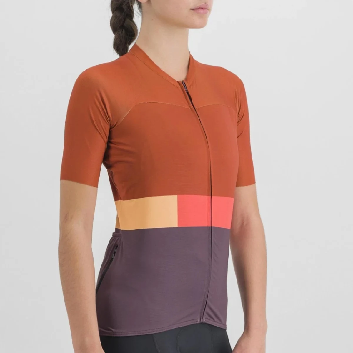 Dámsky cyklistický dres s krátkym rukávom SPORTFUL Snap w jrs, huckleberry cayenna red · záber 5