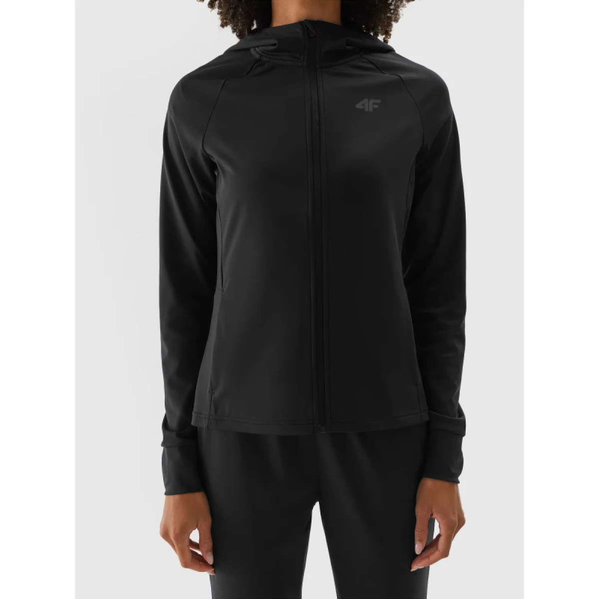 Dámska zateplená tréningová mikina so zipsom 4F SWEATSHIRT FNK-WAW24TFSWF406-20S-DEEP BLACK · záber 5