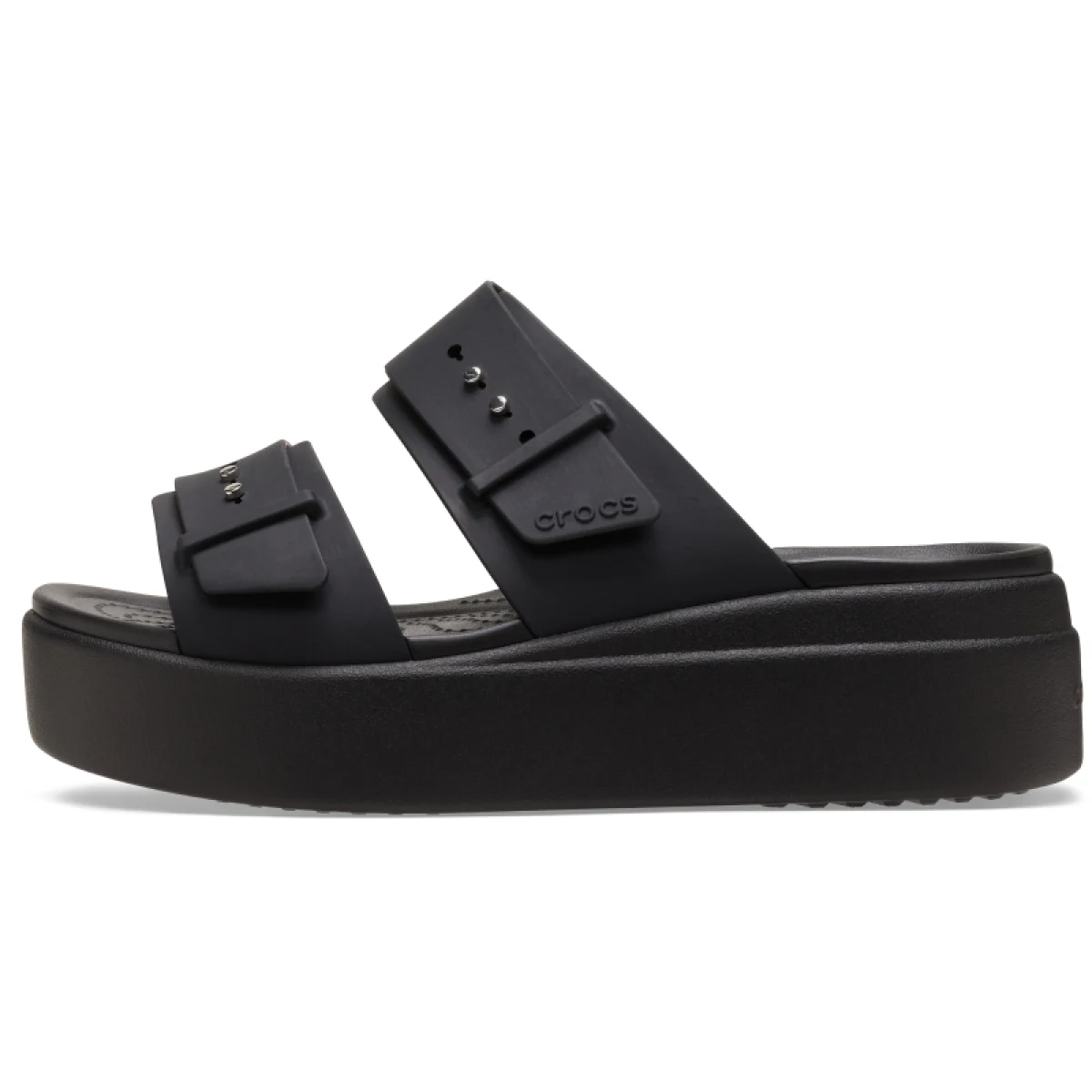 Dámske sandále na platforme (módna obuv) CROCS Brooklyn Buckle Low Wedge W black · záber 3