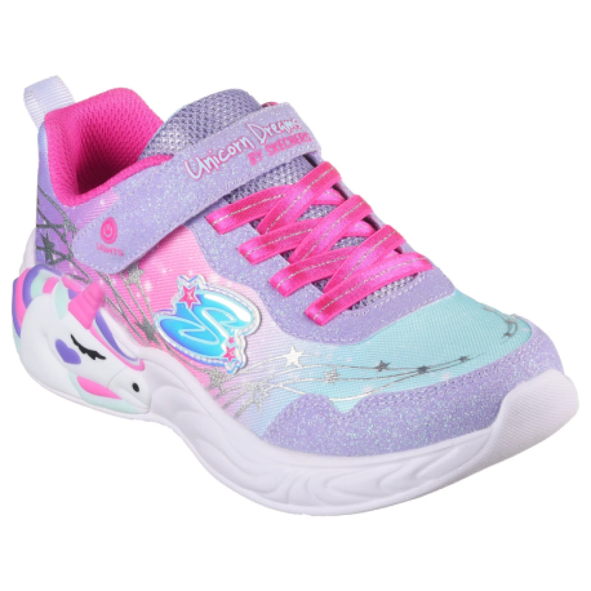 Dievčenská rekreačná obuv SKECHERS S Lights Unicorn Wishful Magic K lavender hot pink · záber 1