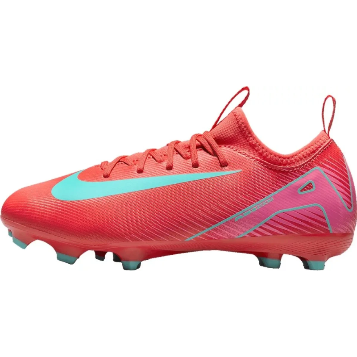 Chlapčenské futbalové kopačky outdoorové NIKE Mercurial Vapor 16 Academy Jr FG MG ember glow aurora green · záber 2