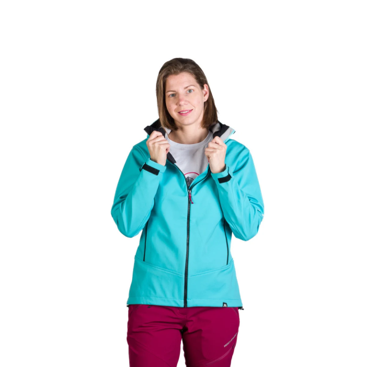 Dámska turistická softshellová bunda NORTHFINDER TINA-396lightblue · záber 3