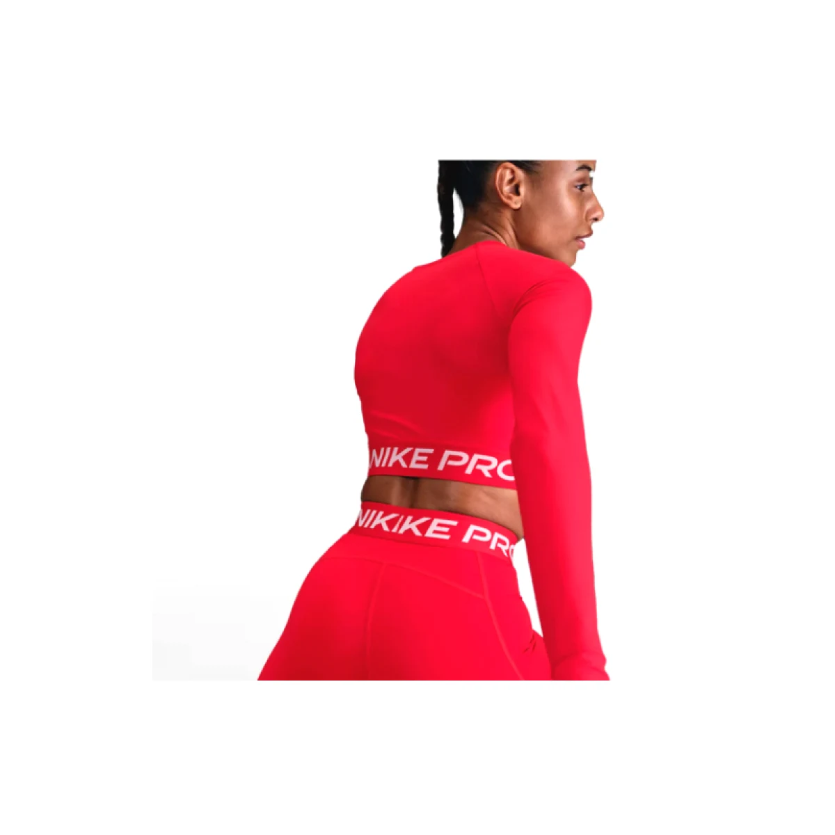 Dámske tréningové tričko s dlhým rukávom NIKE PRO PRO DF 365 CROP LS-657-Red · záber 2