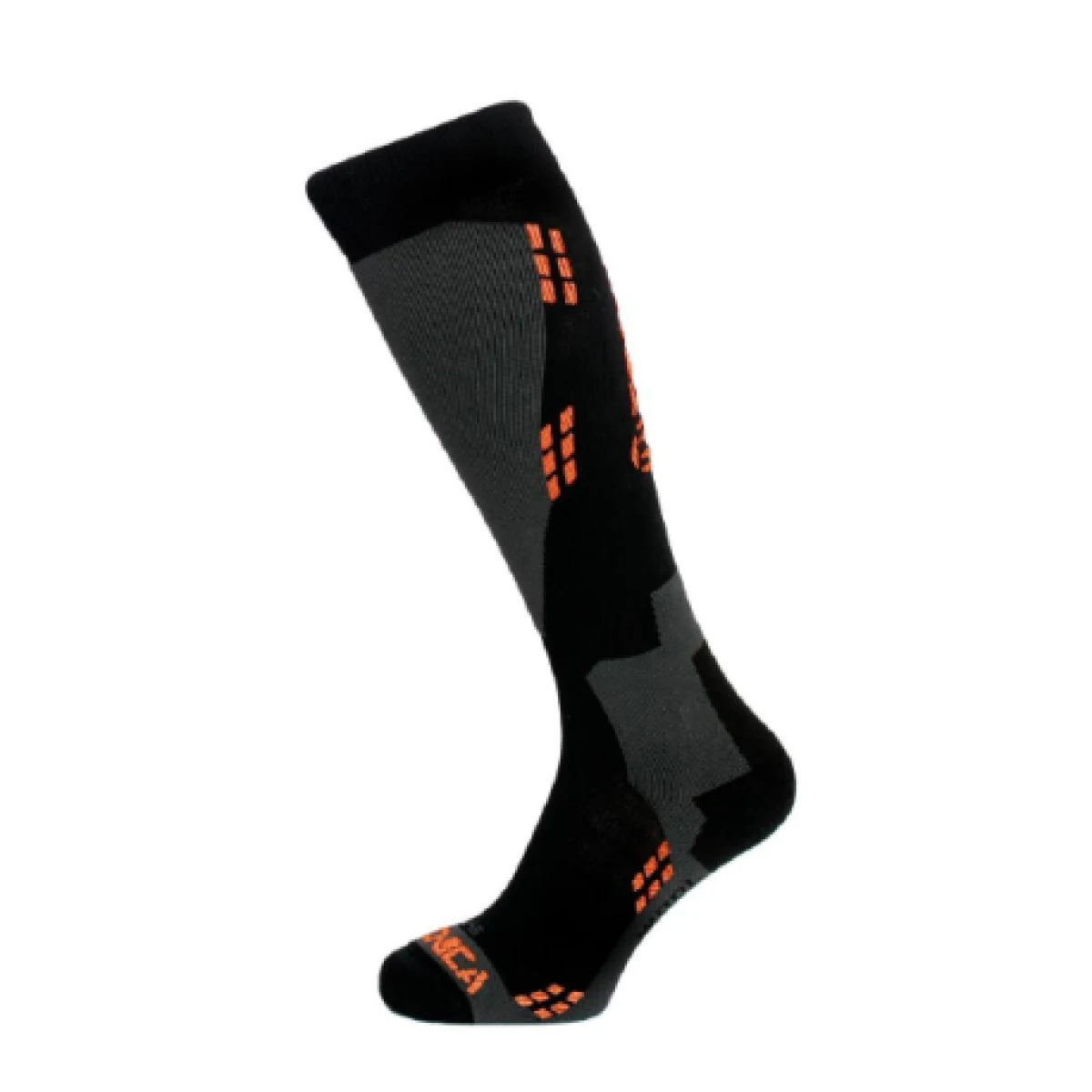 Lyžiarske podkolienky (ponožky) TECNICA Wool ski socks, black orange · záber 1