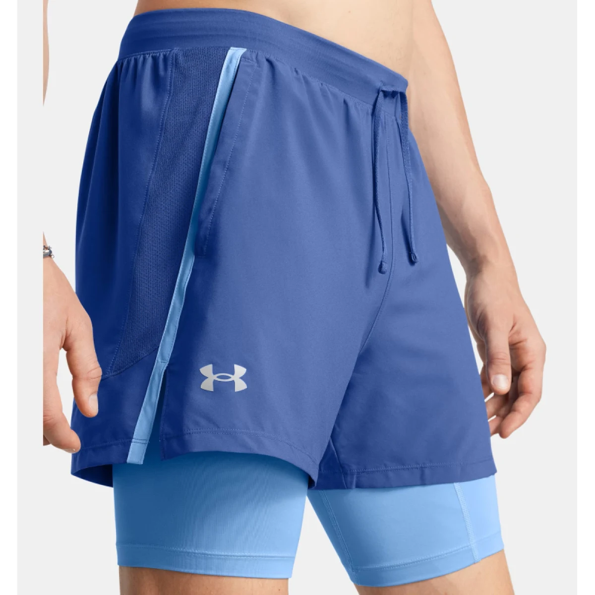 Pánske tréningové kraťasy UNDER ARMOUR UA LAUNCH 5 2-IN-1 SHORTS-BLU · záber 5