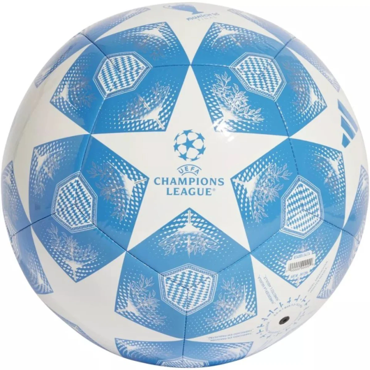 Futbalová lopta ADIDAS UCL Club 24 25 Knockout Phase-White Blue · záber 2