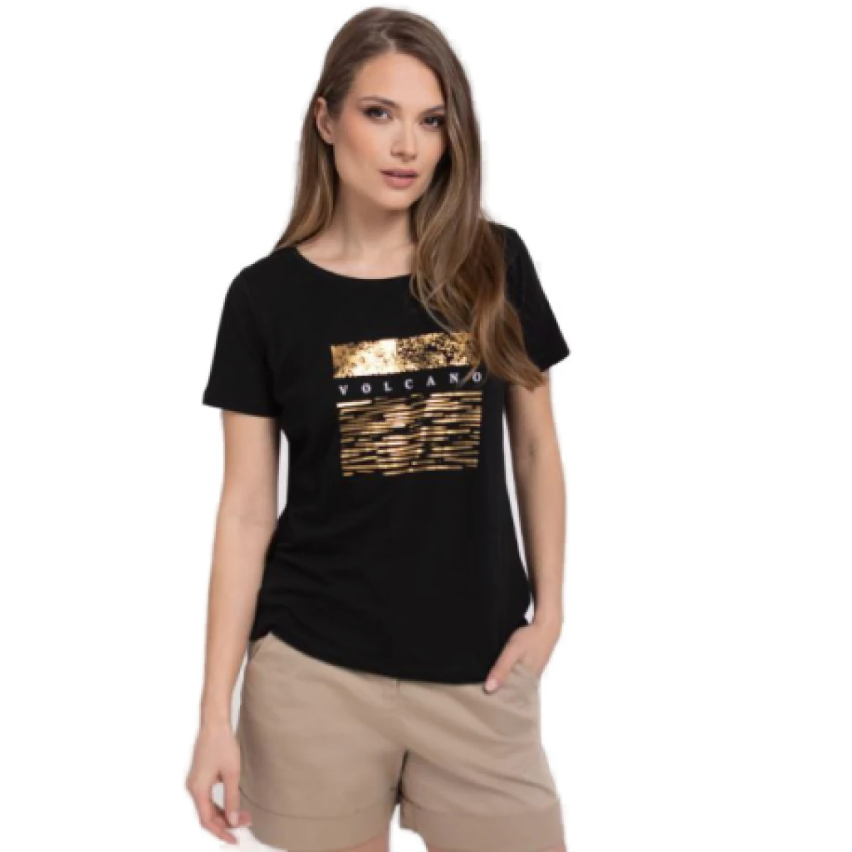 Dámske tričko s krátkym rukávom VOLCANO QUEEN-700-BLACK · záber 1