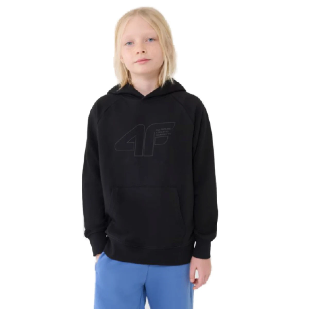 Chlapčenská mikina s kapucňou 4F JUNIOR SWEATSHIRT M1712-20S-DEEP BLACK · záber 1