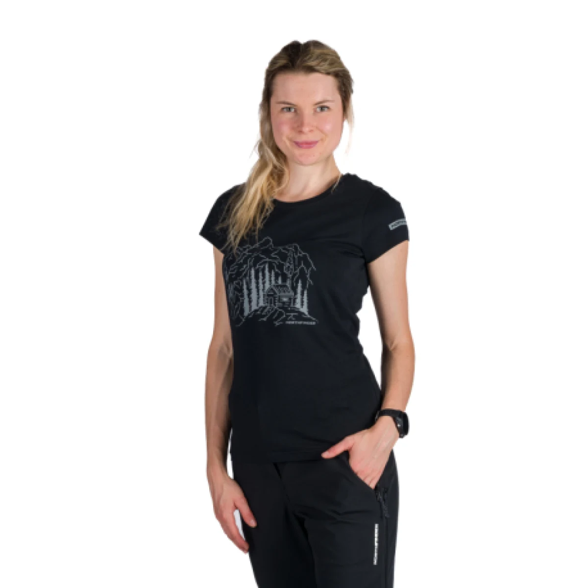Dámske turistické tričko s krátkym rukávom NORTHFINDER SABRINA-269black · záber 1