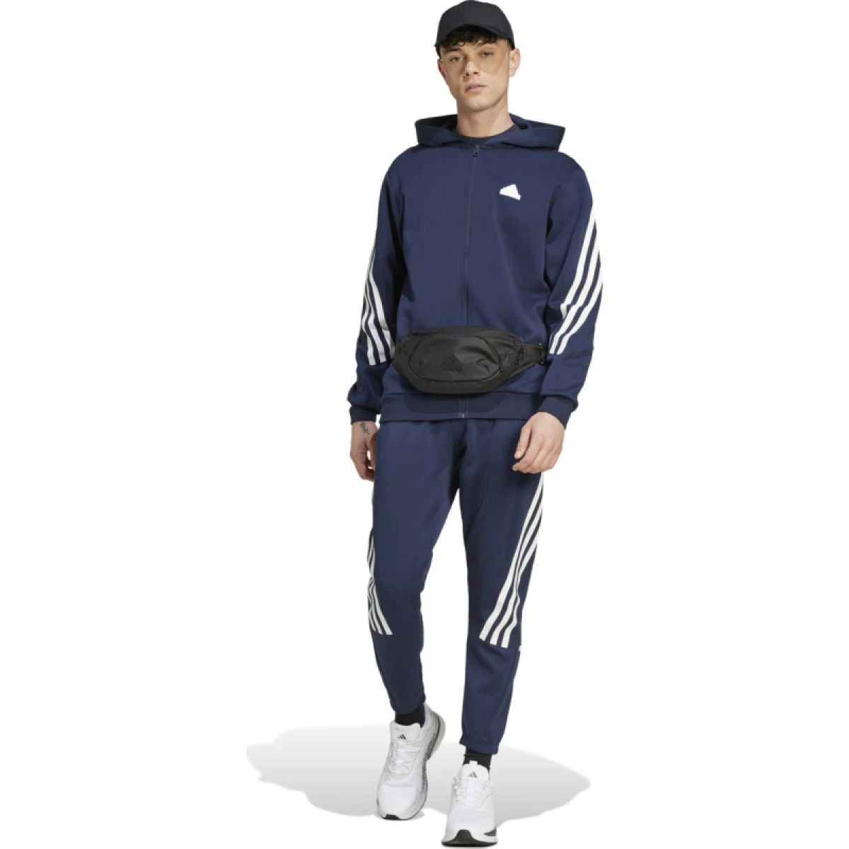 Pánska mikina so zipsom ADIDAS M FI 3S FZ-IW8568-Black · záber 3